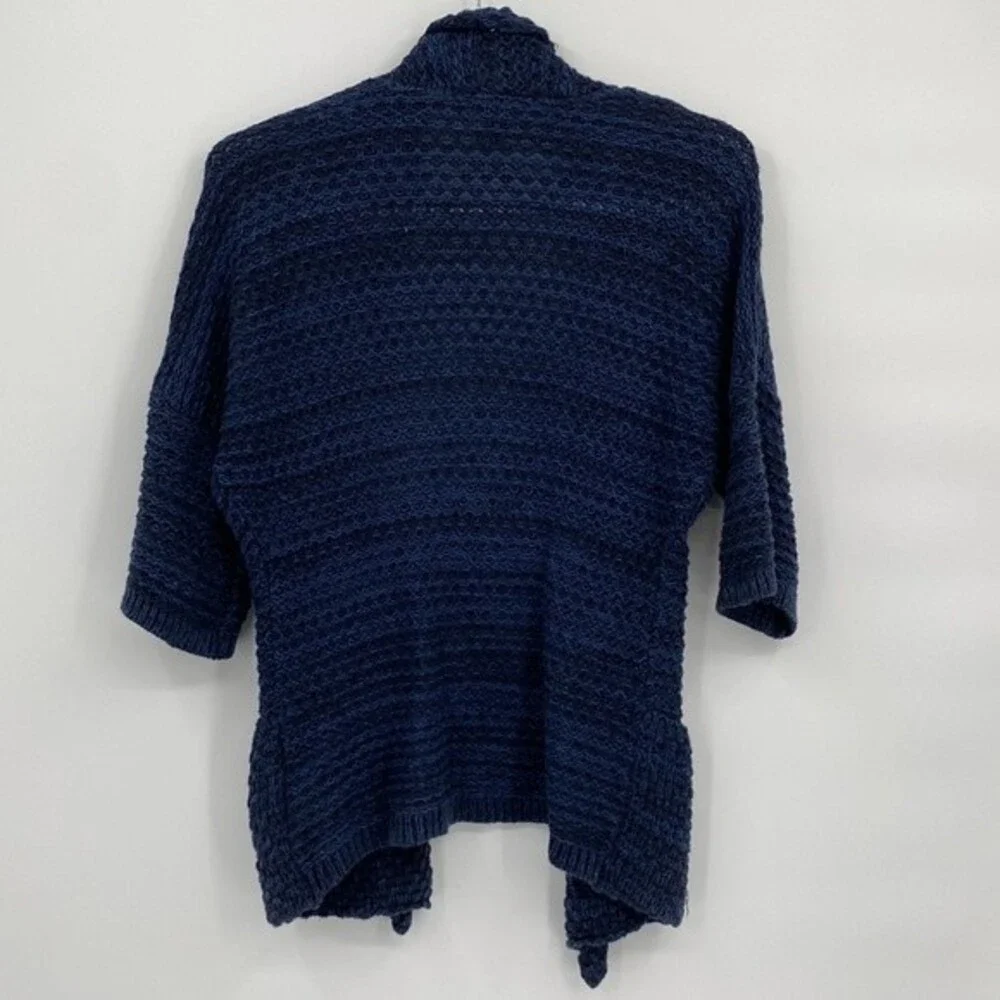 Gap Kids Open Front 3/4 Sleeve Knit Cardigan Sweater Marled Blue Black Size L 10